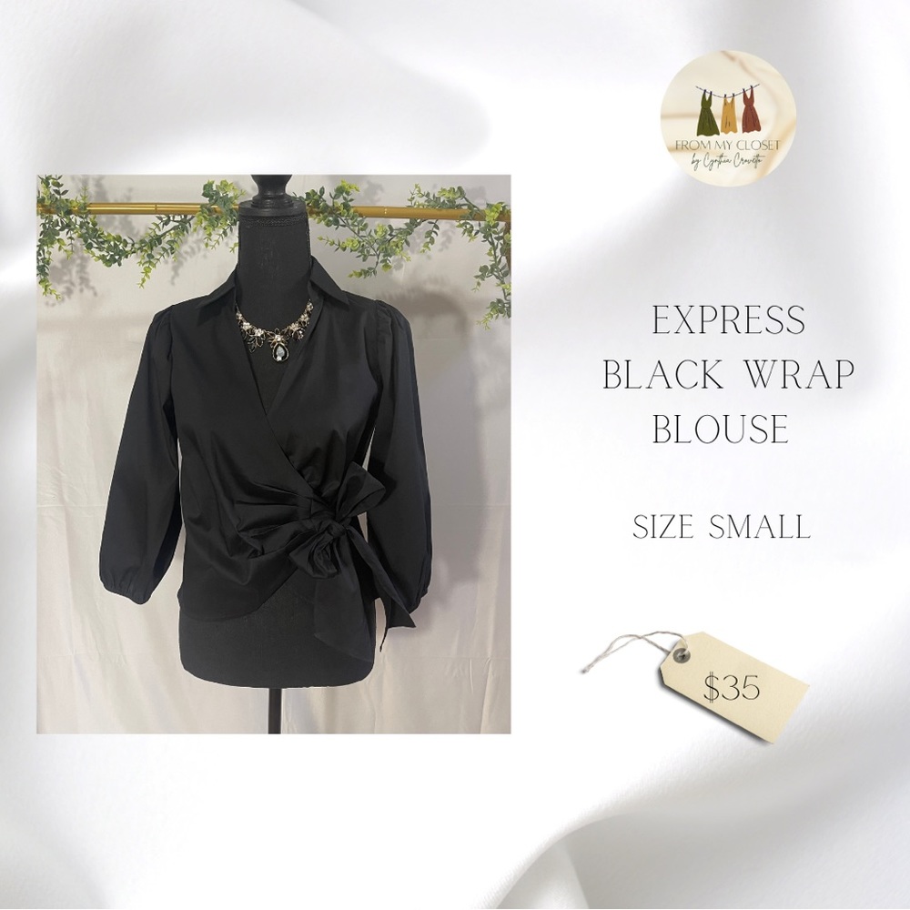 🛒DISPONIBLE 🛍️
✨NEW EXPRESS BLACK WRAP BLOUSE 🧡✨